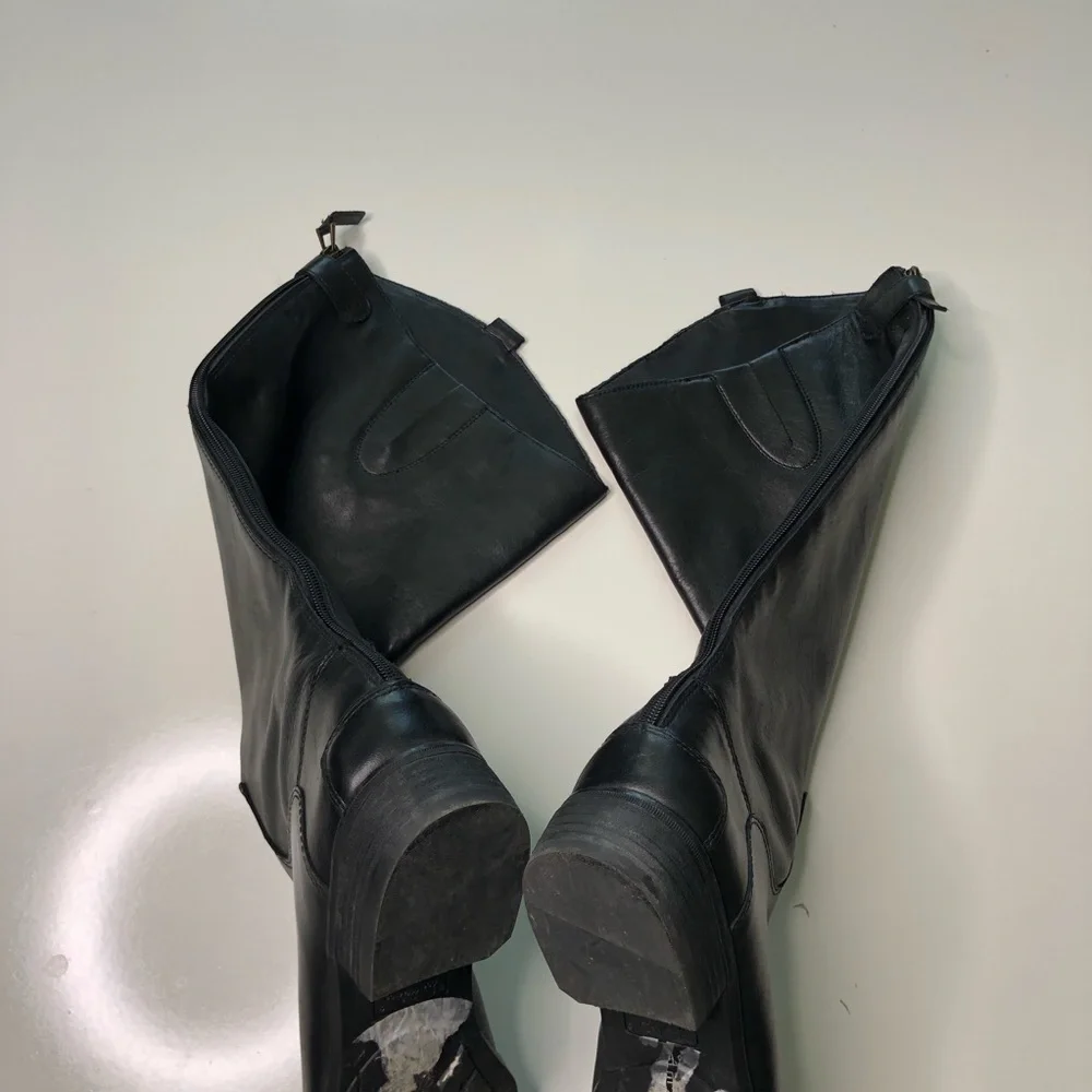 Sam Edelman Black Leather Penny Classic Equestrian Boots Sz 7 - Picture 8 of 8